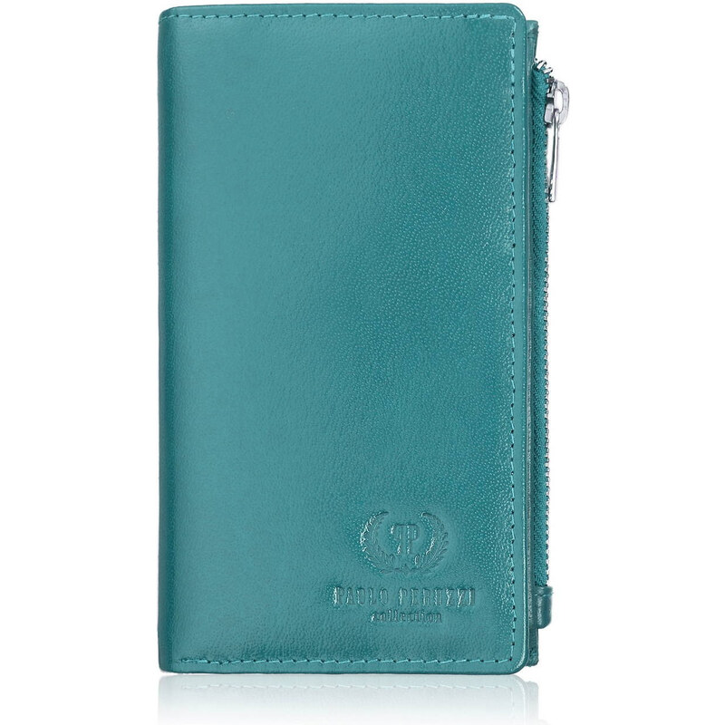 Paolo Peruzzi Dámska kožená peňaženka s RFID ochranou | tyrkysová T 64351010