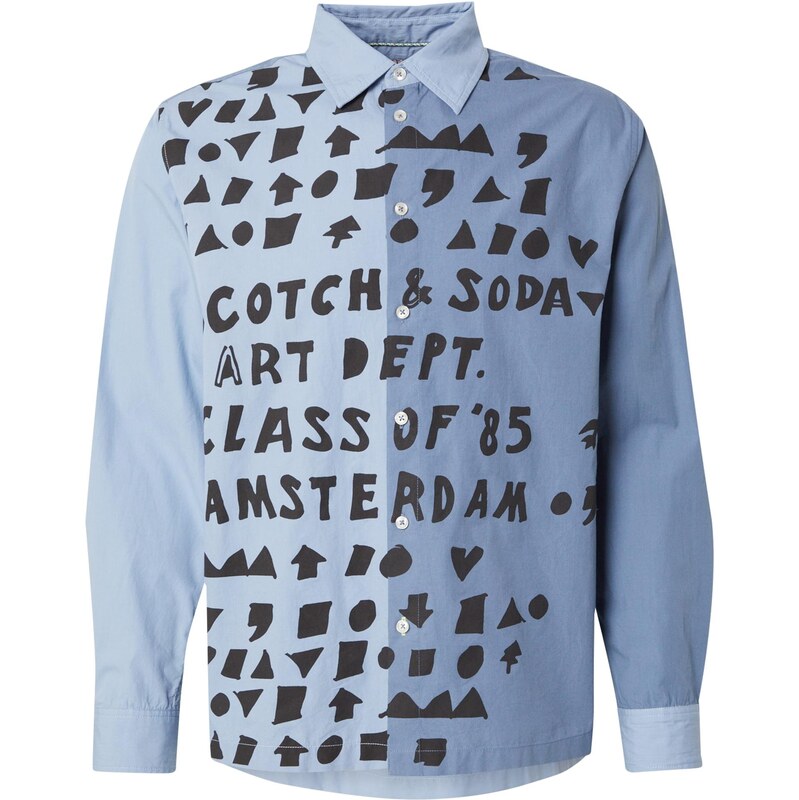 SCOTCH & SODA Košeľa modrosivá / svetlomodrá / čierna 65877485