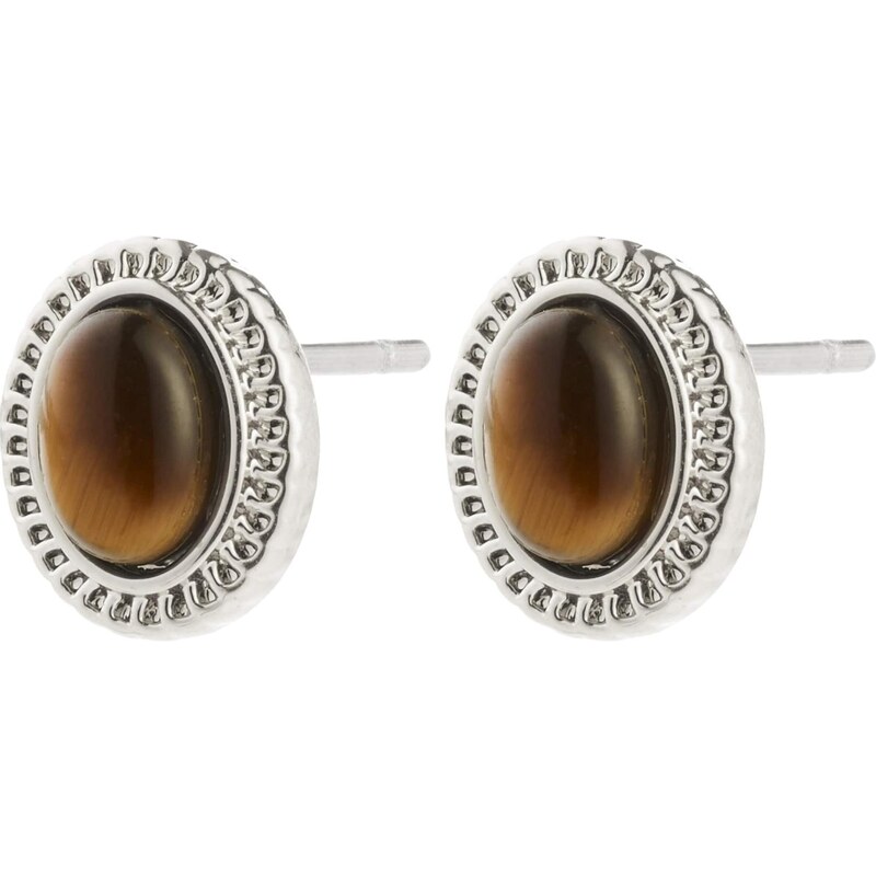 Pilgrim Náušnice Between hnedá / strieborná 64414029