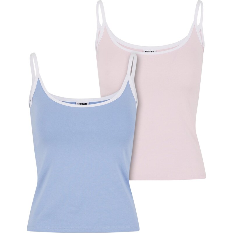 Urban Classics Top modrá / svetloružová / biela 65650255