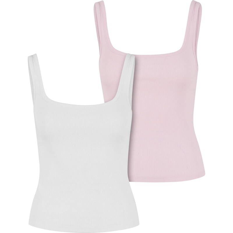 Urban Classics Top svetloružová / biela 65877146