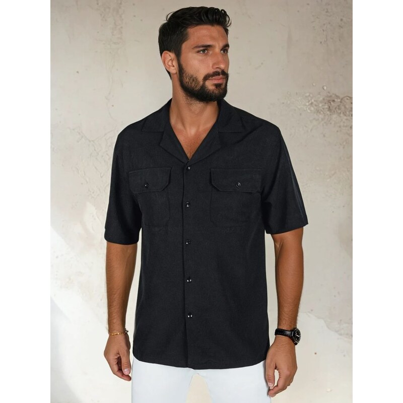 Dstreet Ležérna čierna pánska košeľa 64414542