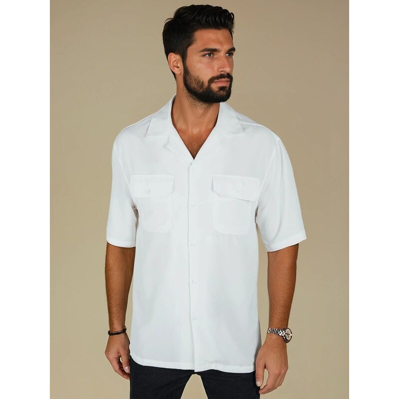 Dstreet Ležérna biela pánska košeľa 64414544