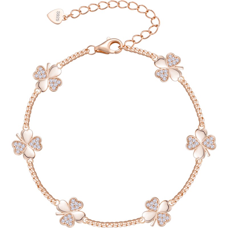 Olivie Stříbrný náramek ČTYŘLÍSTEK ROSE 9718 64741470