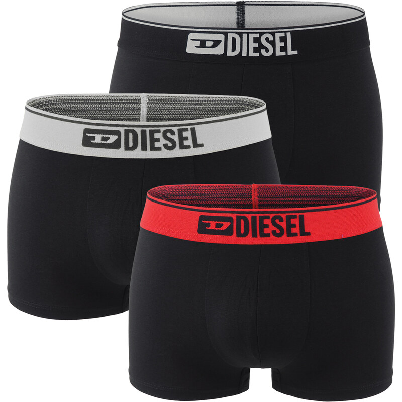 DIESEL - pánske boxerky 3PACK cotton stretch DIESEL logo black with 64423197
