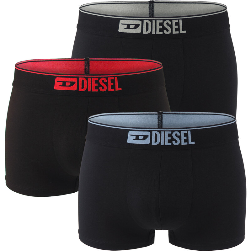 DIESEL - pánske boxerky 3PACK cotton stretch DIESEL logo black with 64423198