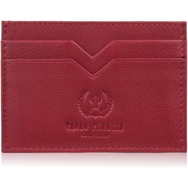 Paolo Peruzzi Kožené puzdro na karty a vizitky | červená T-150-RD 64423328