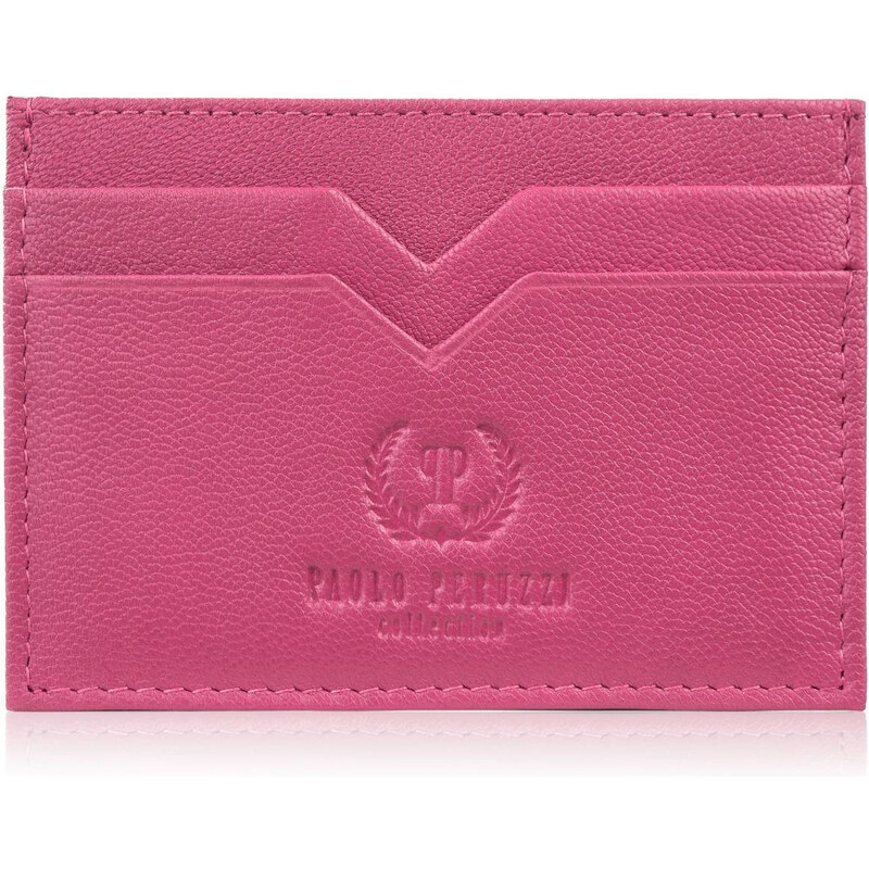 Paolo Peruzzi Kožené puzdro na karty a vizitky | ružová T-150-PI 64423329
