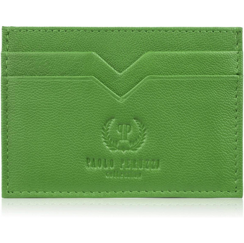 Paolo Peruzzi Kožené puzdro na karty a vizitky | zelená T-150-GR 64423331