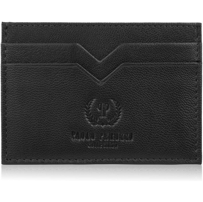 Paolo Peruzzi Kožené puzdro na karty a vizitky | čierna T-150-BL 64423333