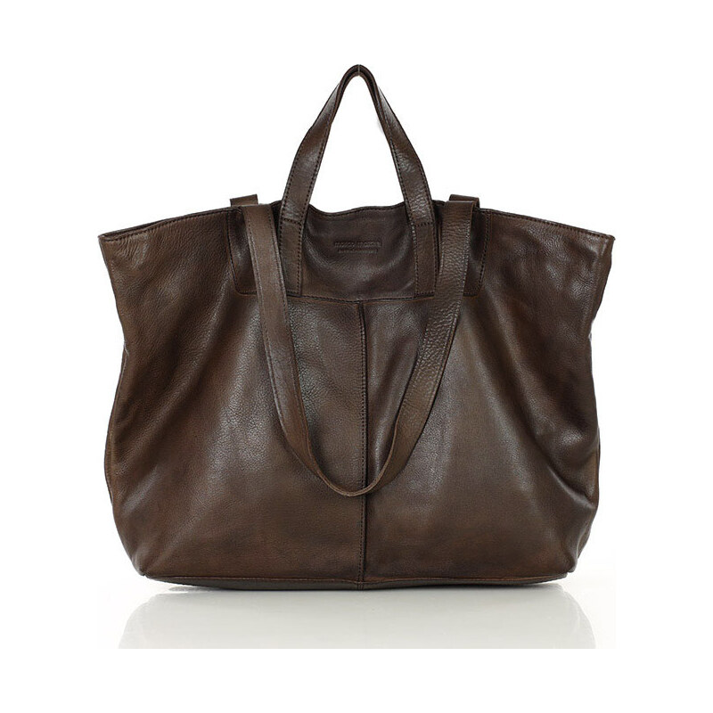 MARCO MAZZINI tmavohnedá shopper kožená kabelka (vs56c) 52671898