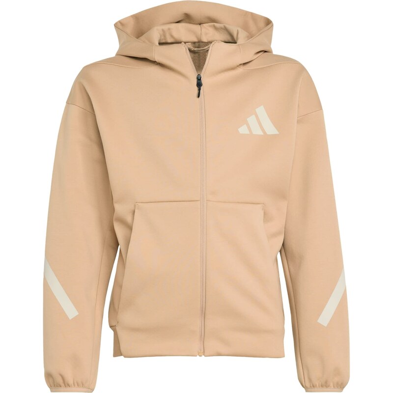 ADIDAS SPORTSWEAR Športová mikina so zipsom Z.N.E. kapučíno / biela 64427897