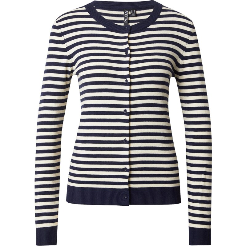 PIECES Kardigán PCNora svetlobéžová / námornícka modrá 64428104