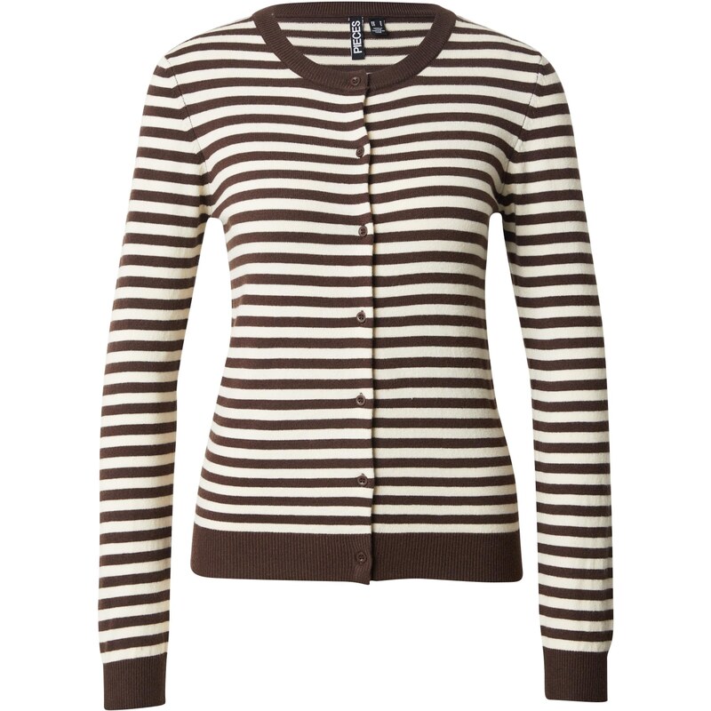 PIECES Kardigán PCNora hnedá / vaječná škrupina 64428106