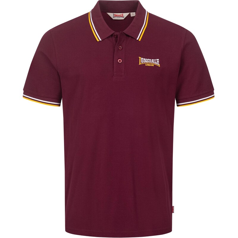 LONSDALE Tričko Velton karí / vínovo červená / biela 64426818