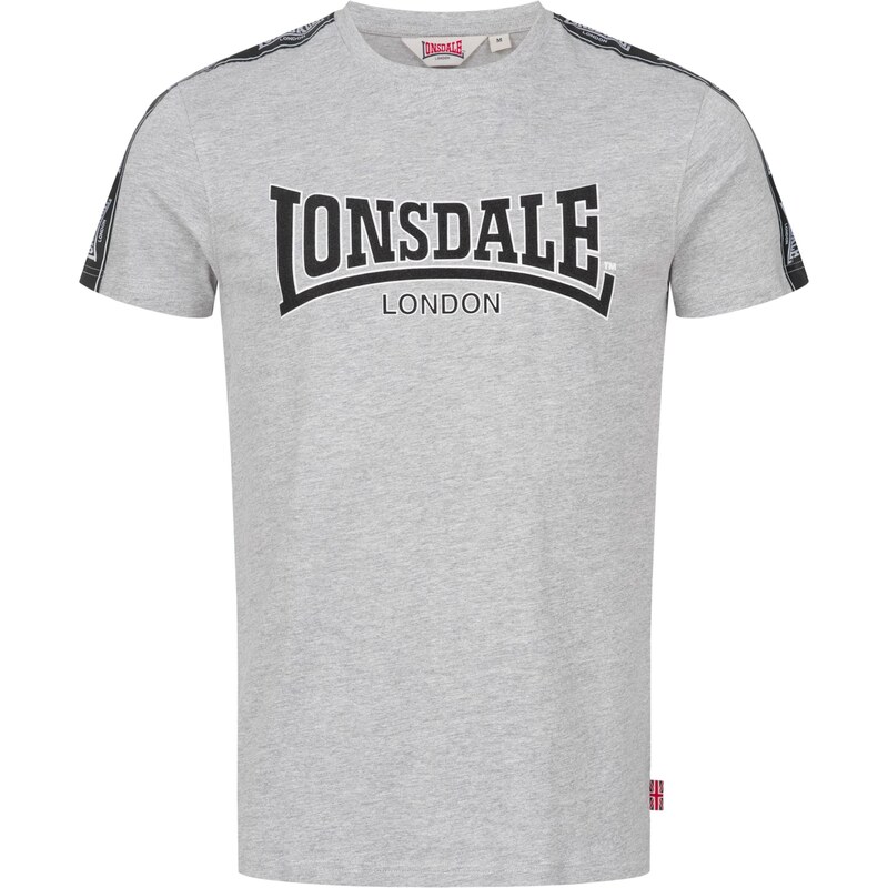 LONSDALE Tričko Vementry sivá melírovaná / čierna / biela 64426821