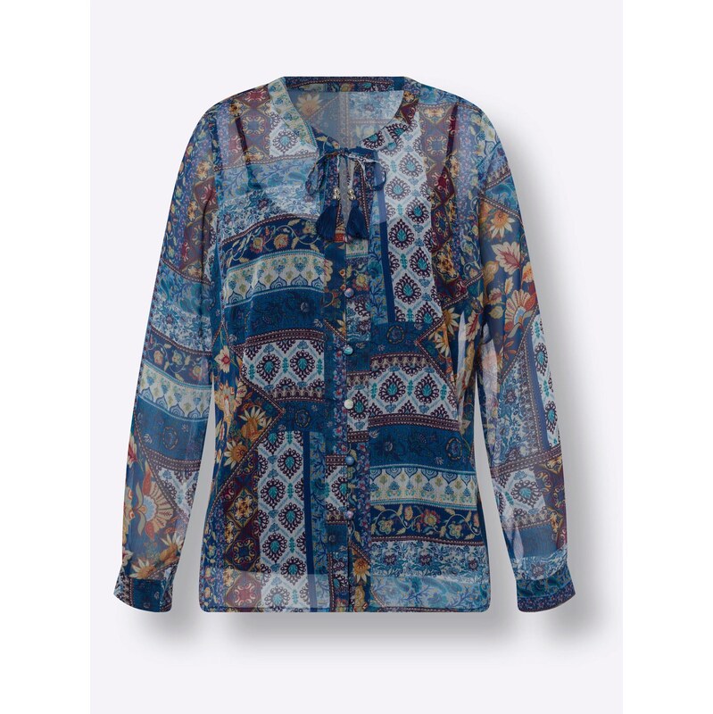 heine Blúzka modrá / námornícka modrá / koňaková / biela 65881841