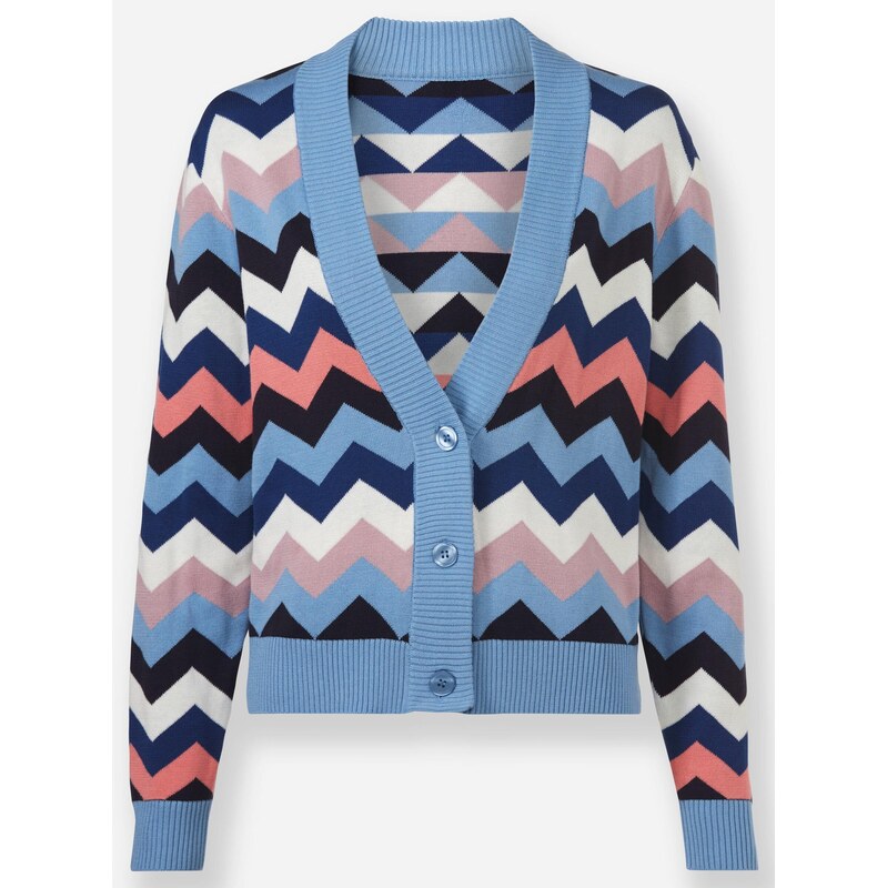 heine Kardigán nebesky modrá / koralová / čierna / biela 65881887