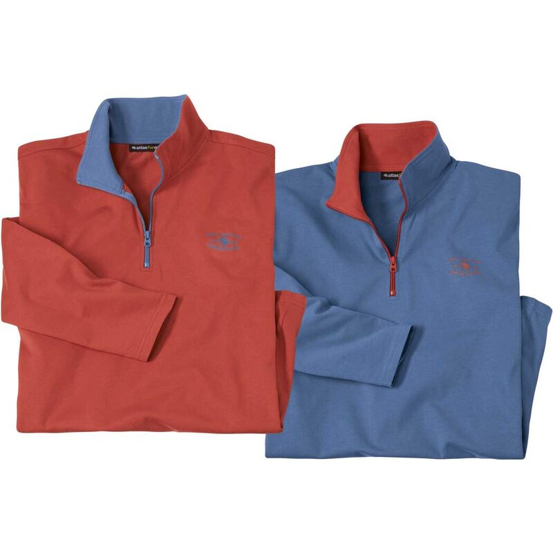 Sada 2 bavlnených mikín na zips Atlas For Men Oranžová 64430445