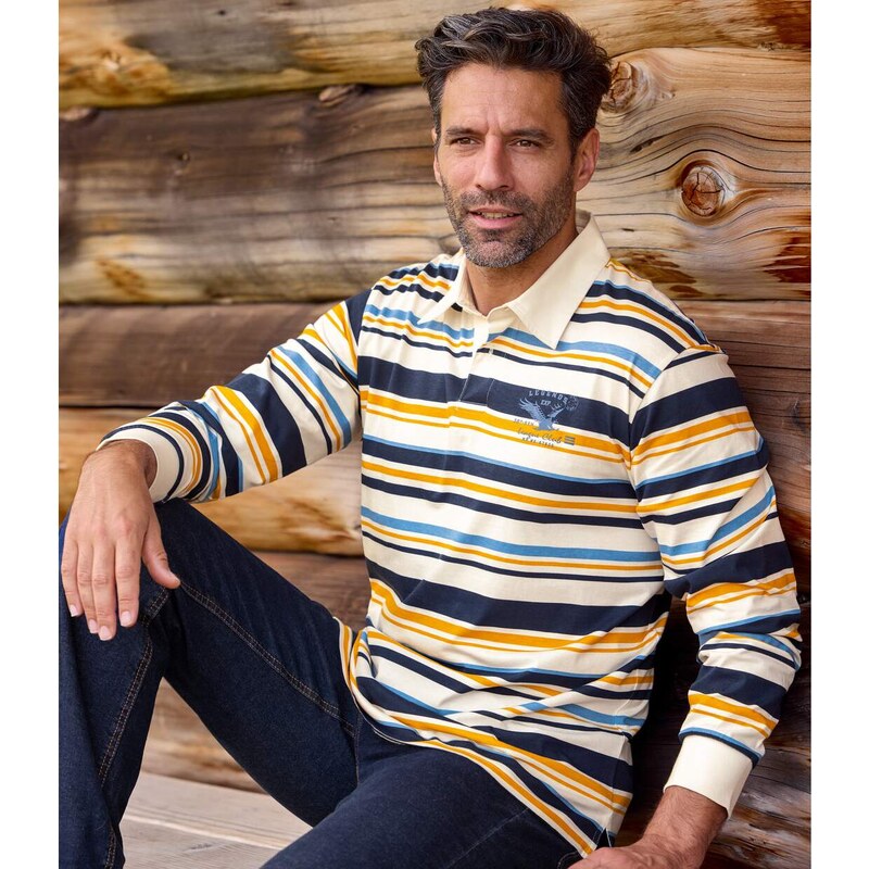 Polokošeľa Rugby League Club Atlas For Men Pruhovaná 57656194