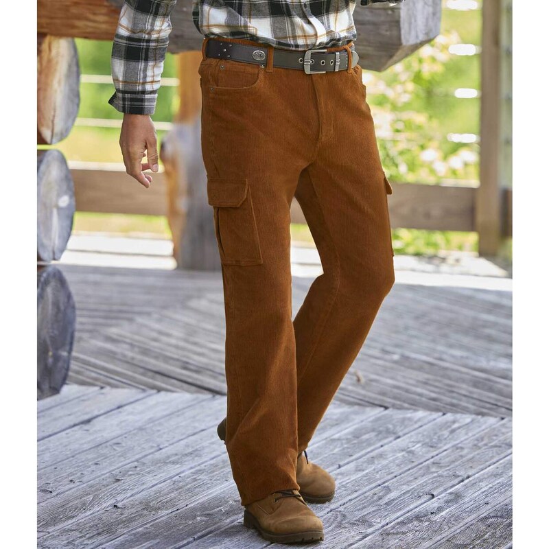 Menčestrové kapsáčové nohavice Atlas For Men Hnedá 49154790