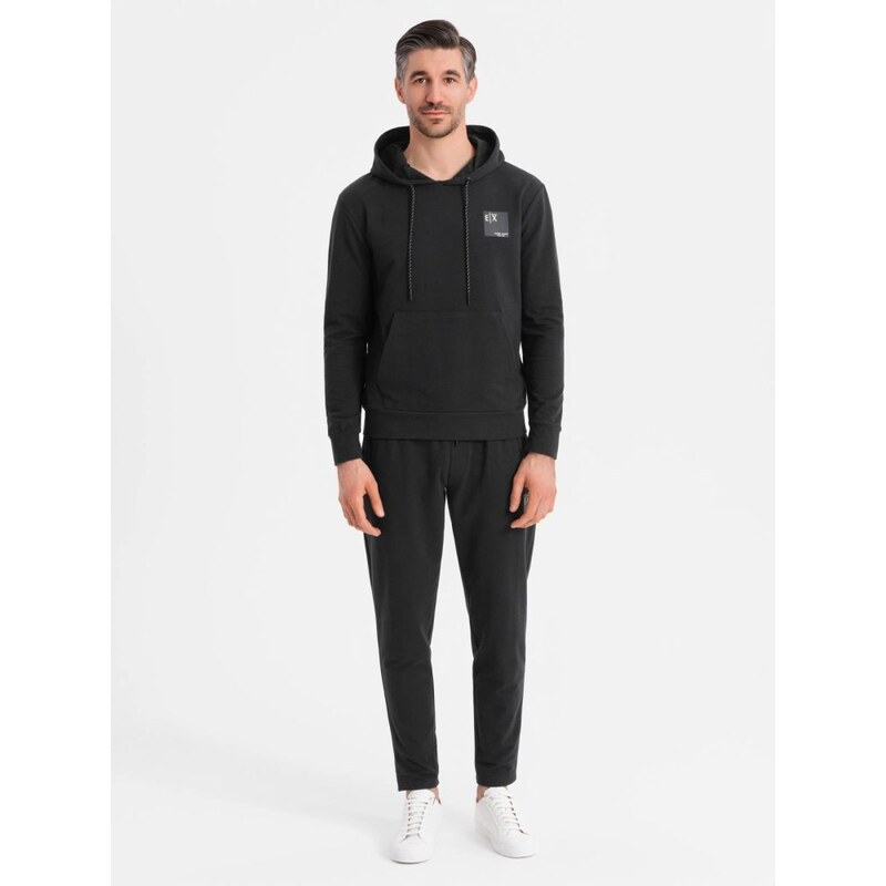 Ombre Clothing Čierna pánska tepláková súprava (mikina + tepláky) V1 64430518