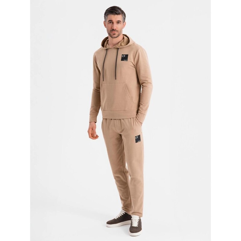 Ombre Clothing Hnedá pánska tepláková súprava (mikina + tepláky) V3 64430520