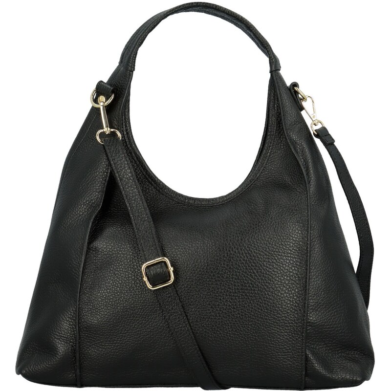 Dámska kožená kabelka na rameno čierna - Delami Vera Pelle Aristid 64732208