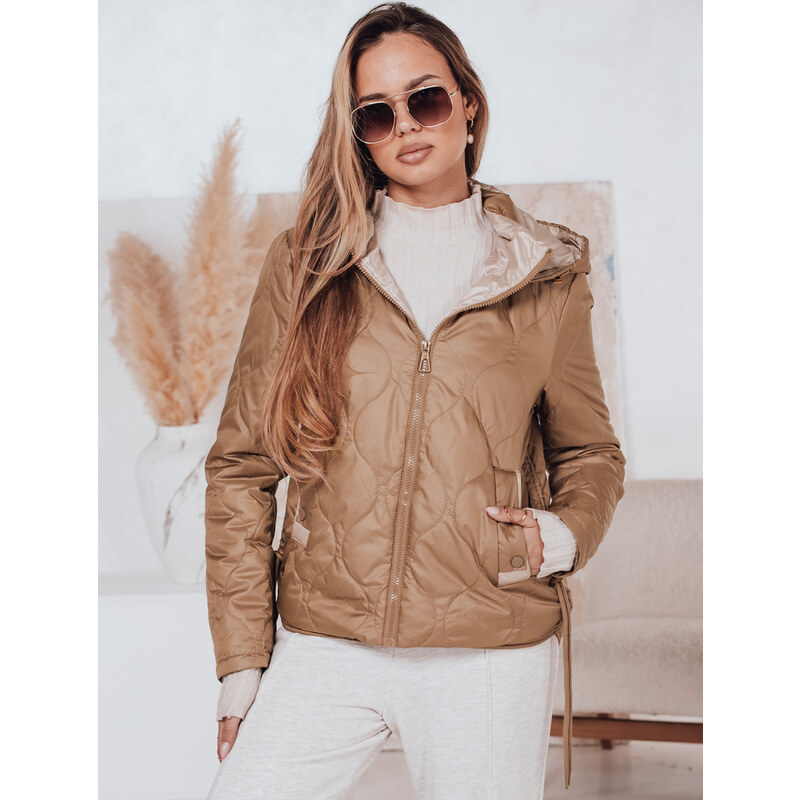 BASIC Béžová lesklá prešívaná bunda MAXWELL TY4397 57479060