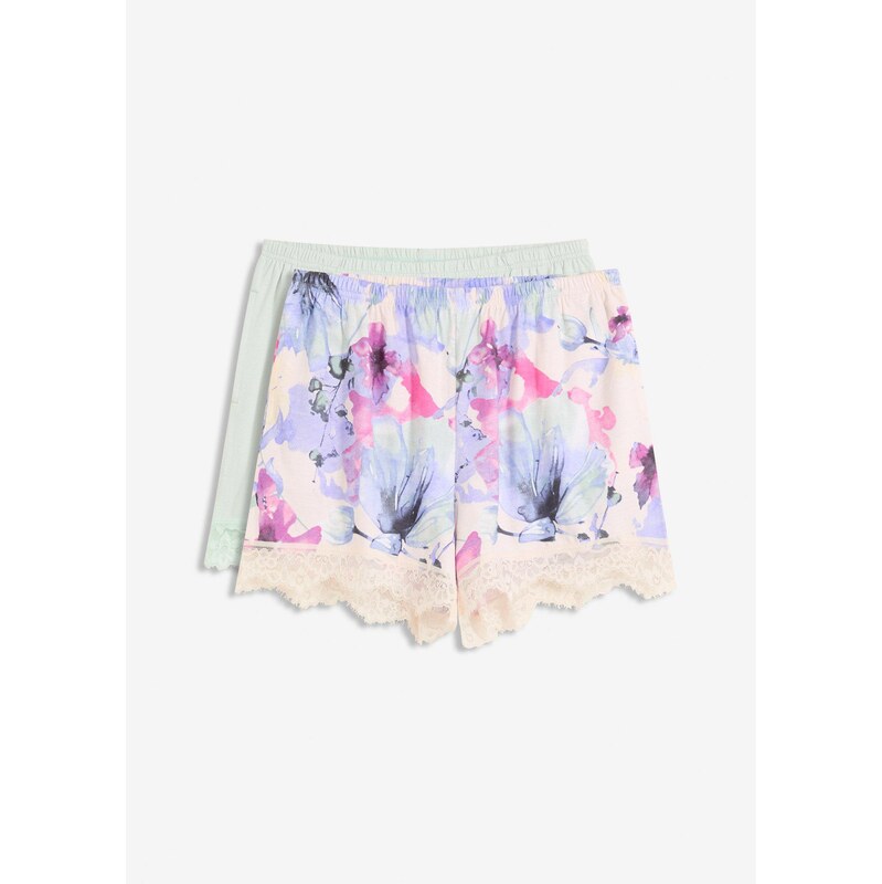 bonprix Pyžamové šortky (2 ks v balení) z mäkkého viskózového mixu, 64438819