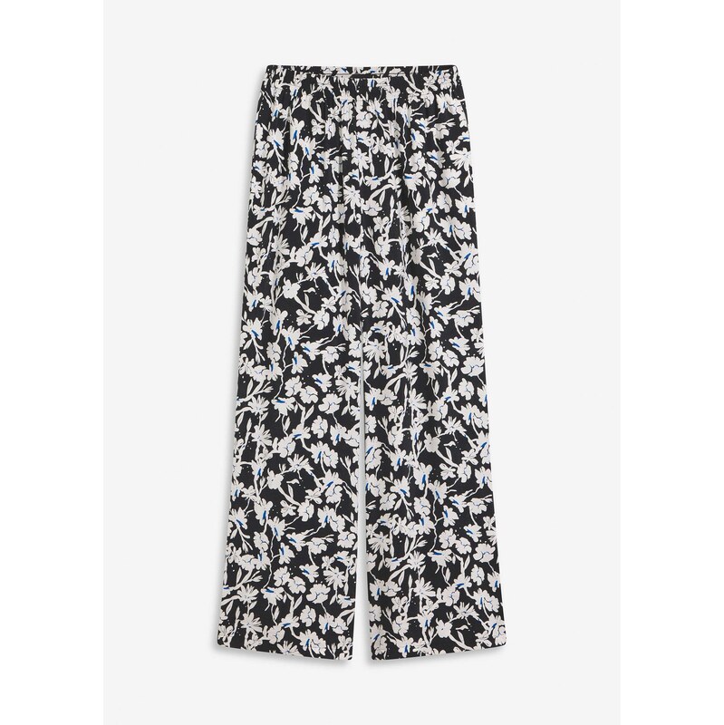 bonprix Palazzo nohavice zo štruktúrovaného materiálu, farba čierna 64438827