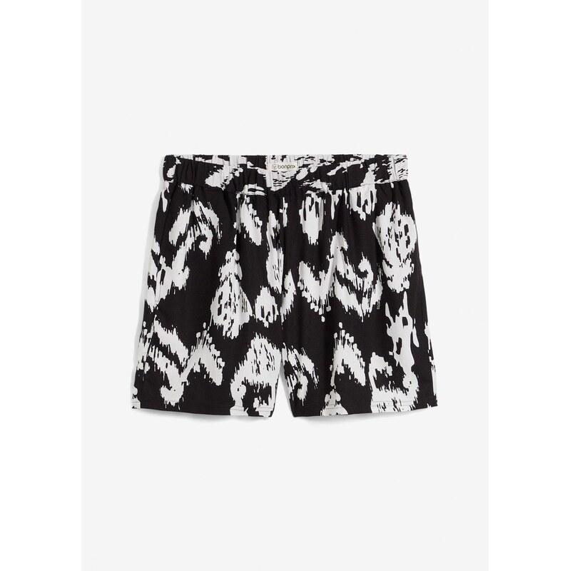 bonprix Viskózové šortky s pohodlným pásom, farba čierna 64438849