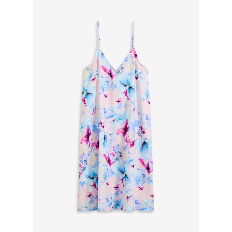 bonprix Nočná košeľa, dlhá, z lesklého saténu, farba ružová 64438858