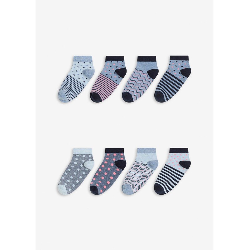 bonprix Krátke ponožky s bio bavlnou (8 ks), farba modrá 64438889