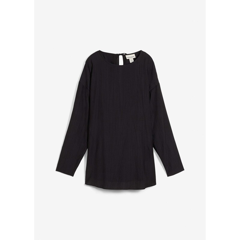 bonprix Tuniková blúzka, oversized, zo štruktúrovaného pokrčeného mixu 64438907