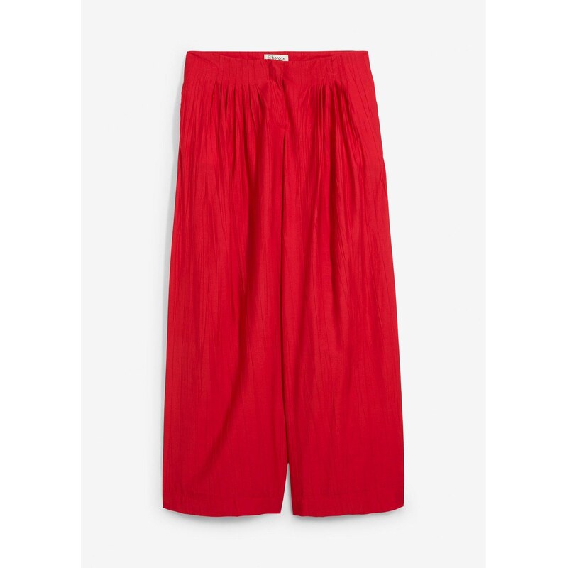 bonprix Palazzo nohavice zo štruktúrovaného materiálu, farba červená 64438909