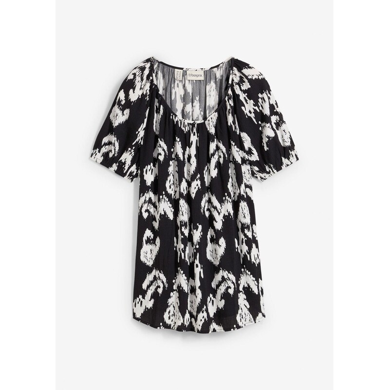 bonprix Tuniková blúza z jemnej viskózy, farba čierna 64438944