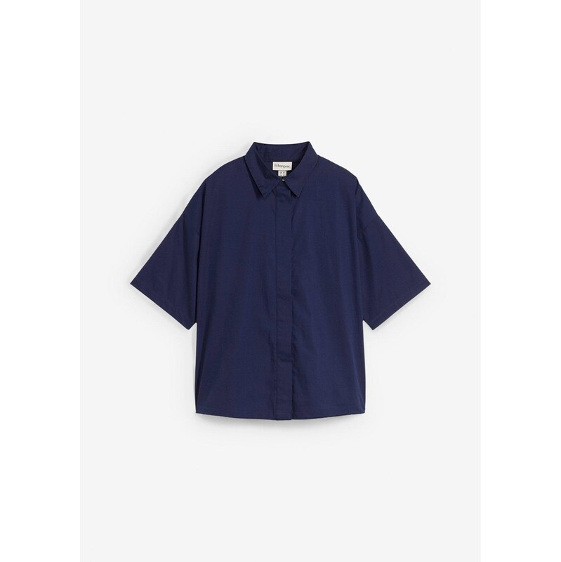 bonprix Blúzka oversized, z čistej bavlny, farba modrá 64438947