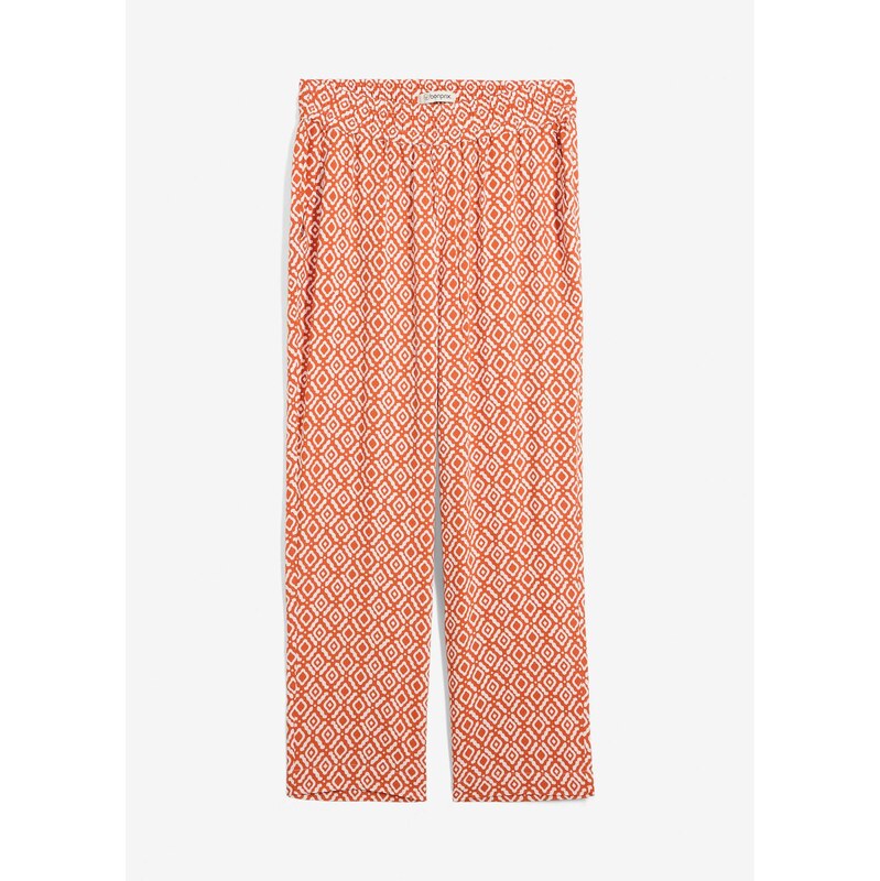 bonprix Nohavice s pudlom z viskózy, farba červená 64438962