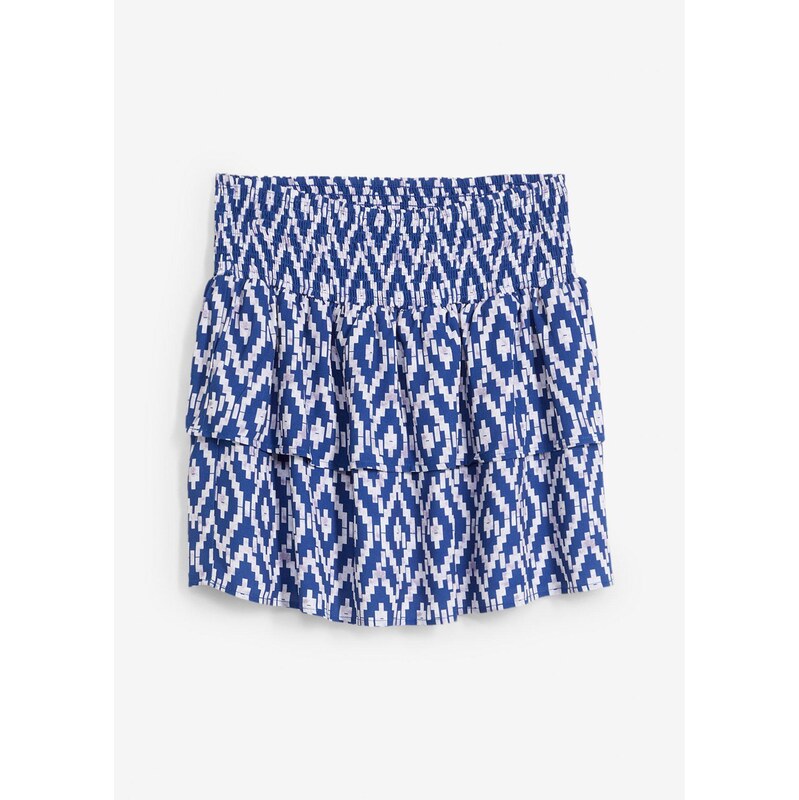 bonprix Mini sukňa z padavej viskózy, farba modrá 64438985