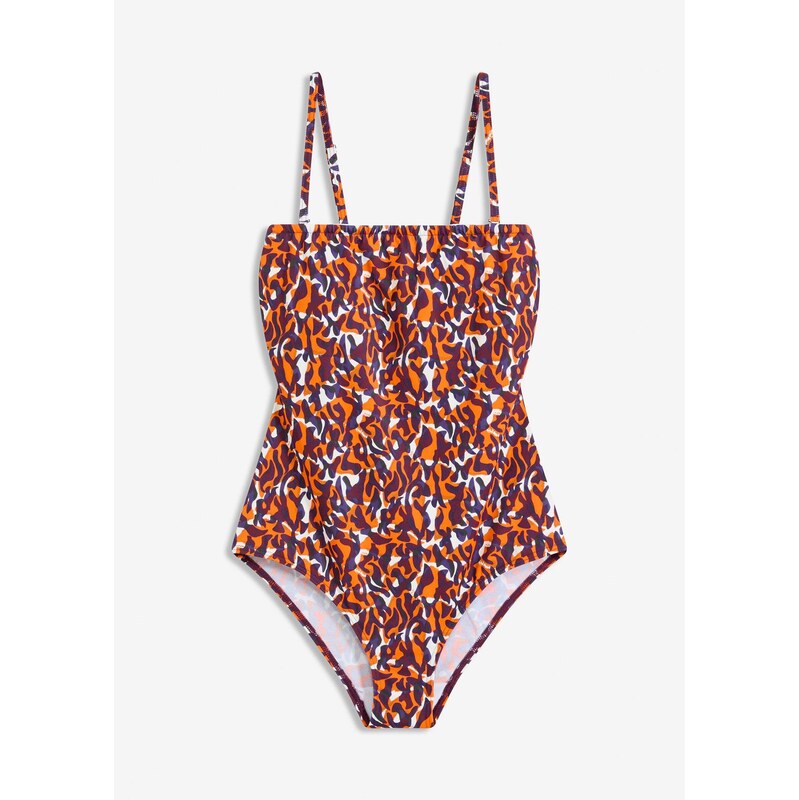 bonprix Jednodielne plavky bandeau, mulitiway ramienka, farba fialová 64438988