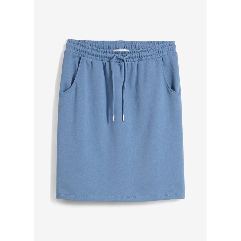 bonprix Mikinová sukňa s vreckami, farba modrá 64438979