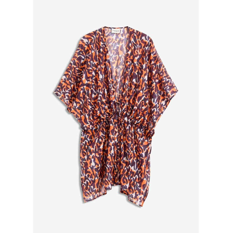 bonprix Plážové kimono s deatilom na zaviazanie, farba fialová 64439006