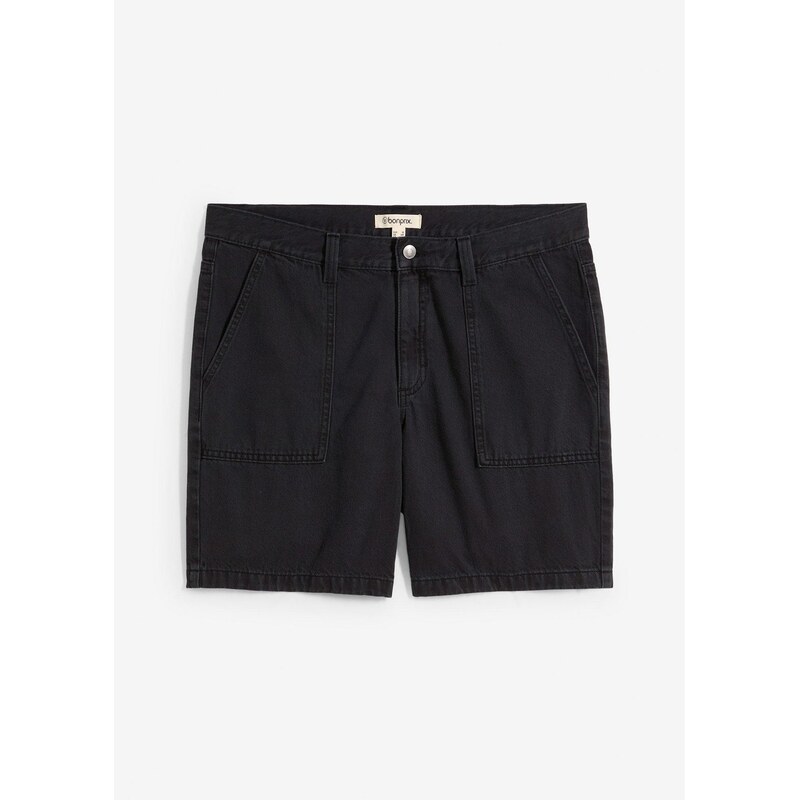 bonprix Twillové šortky z čistej bavlny, Loose Fit, farba čierna 64439026