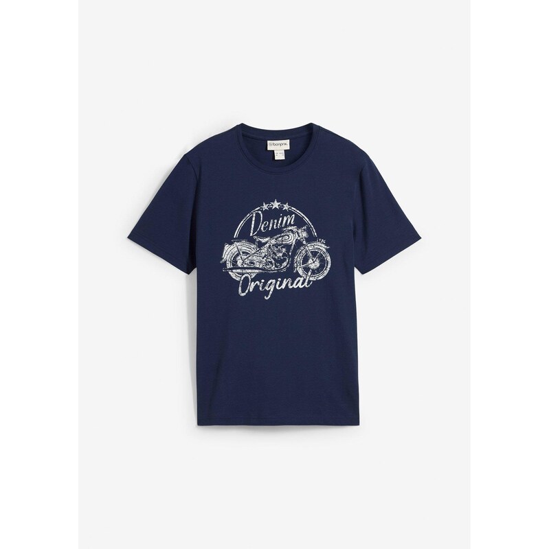 bonprix Tričko z čistej bavlny, farba modrá 64439063