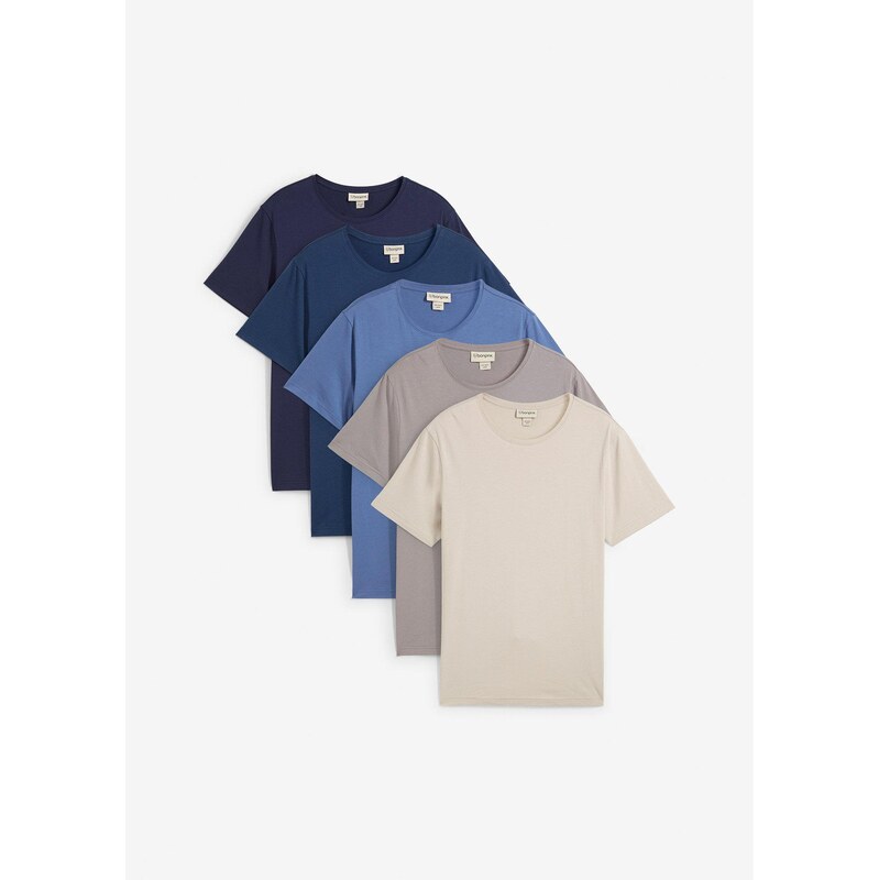 bonprix Tričko (5 ks v balení), farba šedá 64439058