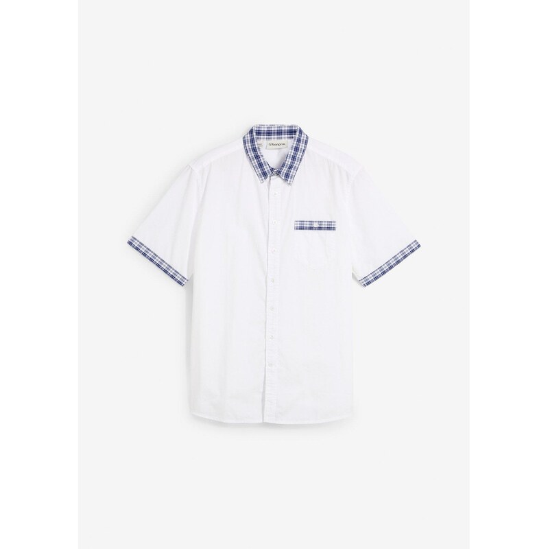bonprix Košeľa s krátkym rukávom z čistej bavlny, farba biela 64439070