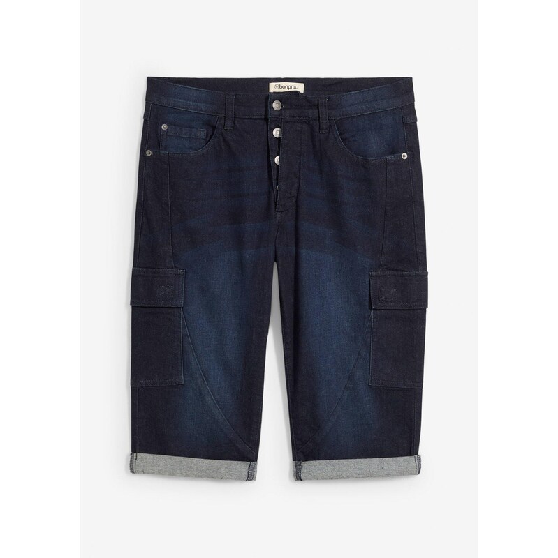 bonprix Strečové džínsové bermudy, Regular Fit, farba modrá 64439069
