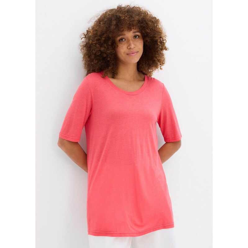 bonprix Dlhé tričko z jemnej viskózy, farba ružová 64438745