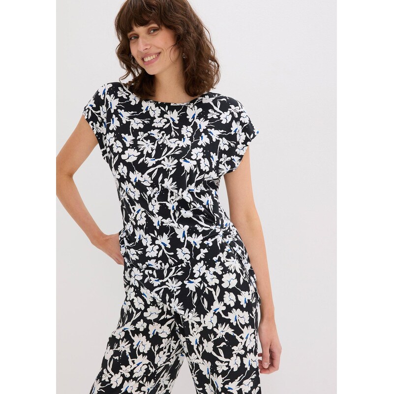 bonprix Tričko s uzlíkovým vzhľadom, farba čierna 64438758